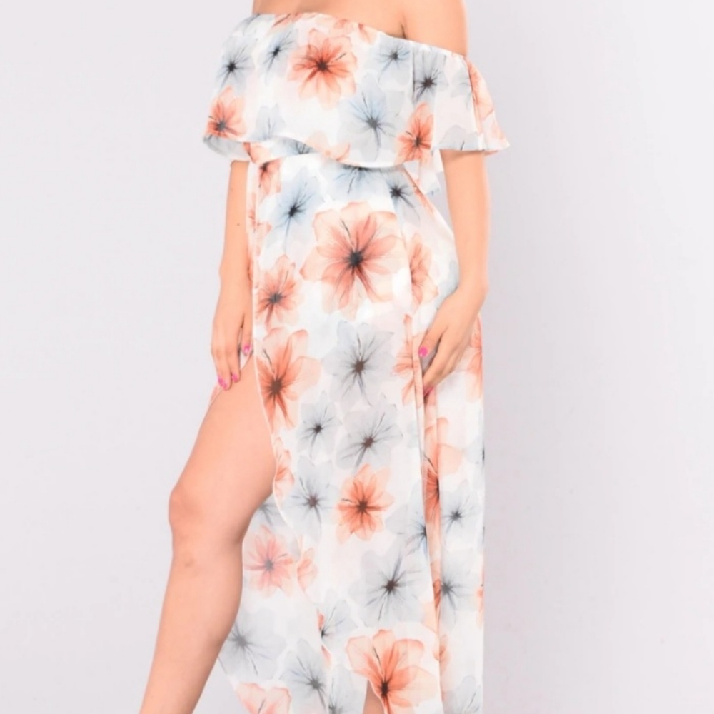 Floral dress with built-in shorts